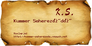 Kummer Seherezádé névjegykártya